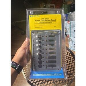 Blue Sea 1803 Circuit Breaker Panel - 8 Position Accessory Power , 12 /24v DC